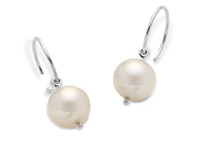 Freshwater Pearl Charms on Sterling Silver Earrings