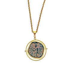 Ancient Byzantine Coin Reversible Spinner Pendant Necklace
