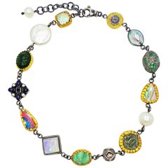 Multi-Gemstone and Ancient Coin Two-Tone Bohemian